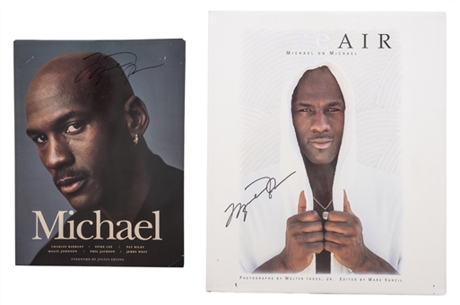 Lot of (2) Michael Jordan Signed Hard Cover Books Including "rareAIR" and "Michael" (JSA)